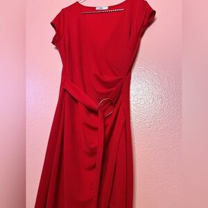 Elegant Red Wrap Dress